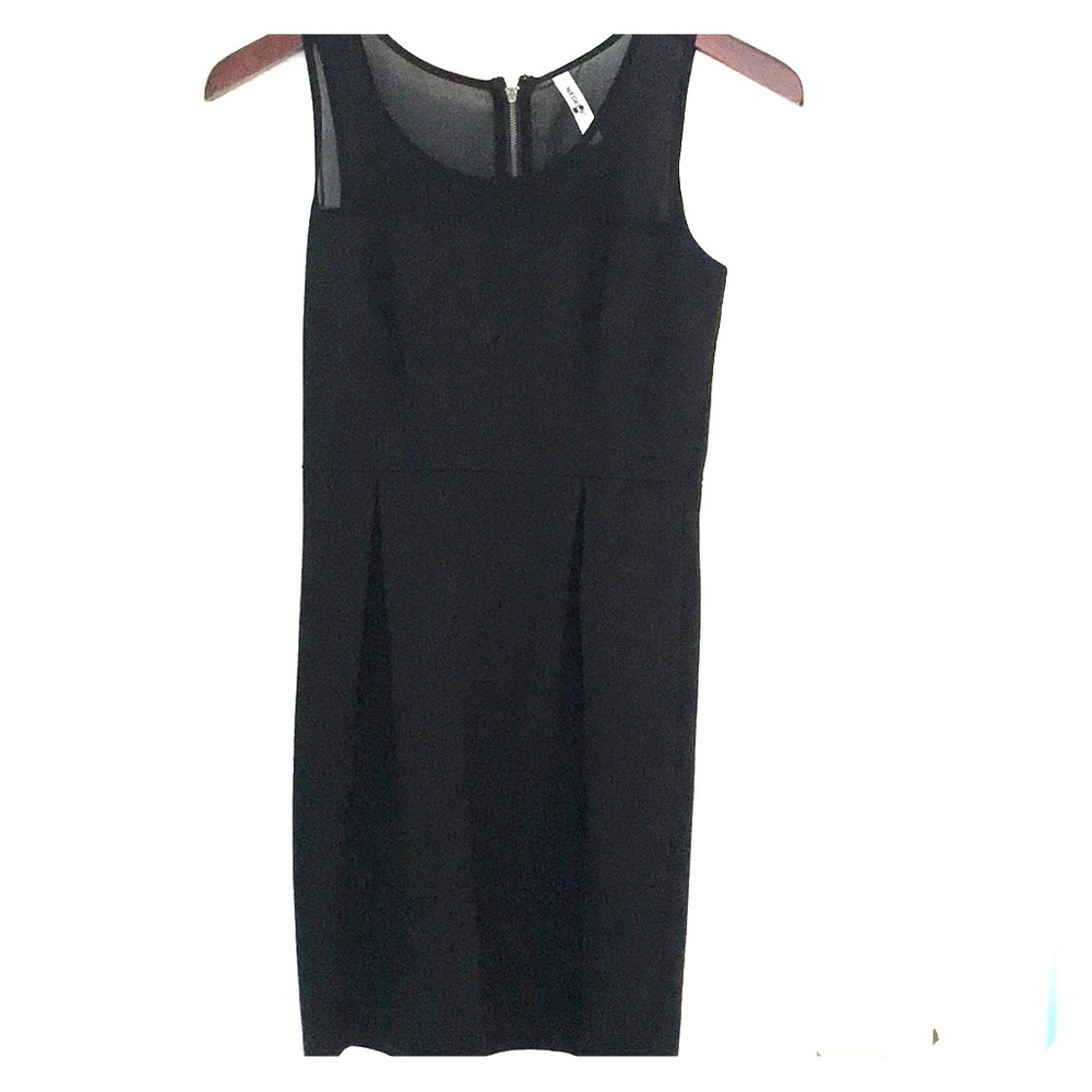 Sheer Shoulder Little Black Dress - XS